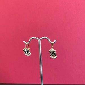 Huggie Black/Gold Earrings